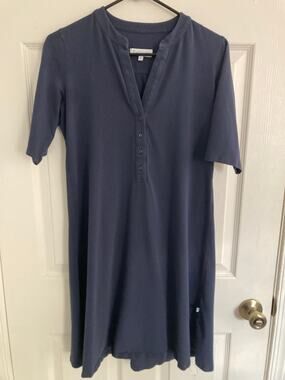 Perlavera - Relaxed Luxury/Elevated Basic/Minimalist/Coastal Henley Dress-S